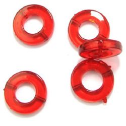 Bead crystal ring 28x6 mm red - 50 grams