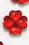 Мънисто кристал детелина 18x5 мм дупка 1.5 мм цвят червен -50 грама ~45 броя