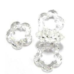 Acrylic crystal flower facetted transparent - 39mm 50 grams