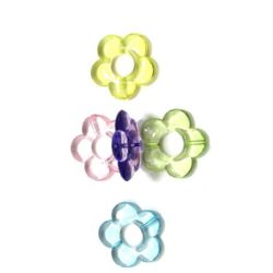 Transparent Acrylic Beads crystal flower 30x5 mm MIX - 50 grams