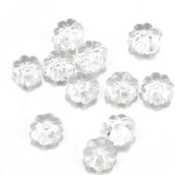 Margele  flori de cristal 7x4 mm gaură 1 mm transparent -50 grame ~ 550 bucăți