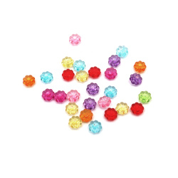 Transparent Acrylic Beads Crystal Flower 4x7 mm Hole 1mm MIX - 20 grams ~200 pieces
