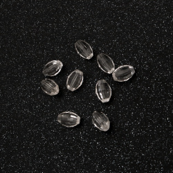 Bead crystal cylinder, 10.5x7 mm, hole 1 mm, faceted transparent - 20 grams, approximately 70 pieces