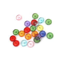 Crystal Washer Bead / 8x3.5 mm,  Hole: 1 mm / MIX - 20 grams ~ 160 pieces