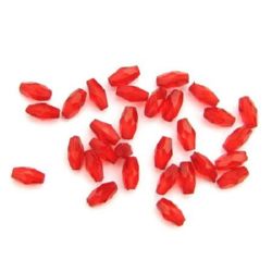 Bead crystal cylinder oval 8x4 mm hole 1.5 mm faceted red -50 grams ~ 790 pieces