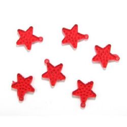 Pendant crystal star 315x35x4 mm hole 3 mm red -50 grams ~ 22 pieces