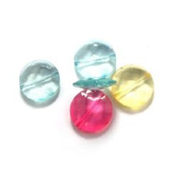 Bead crystal coin 35x10 mm hole 2 mm multi-walled MIX - 50 g ~ 7 pieces