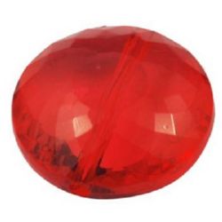 Cerc de cristal  mărgele 20x9 mm gaură 2 mm roșu -50 g ~ 23 bucăți