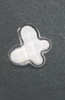 Transparent Acrylic Butterfly Bead with white base 17x20x5.5 transparent - 10 pieces
