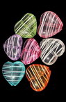 Мънисто кристал сърце 22x24x10 мм дупка 3 мм рисувано МИКС -50 грама ~ 18 броя