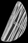 Margele de cristal semicerc 19x40x6 mm gaura  2 mm pictate  alb - 50 grame ~ 16 bucăți