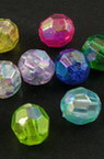 Transparent Multi-walled Round Beads, Acrylic Crystal Imitation, 6 mm, Hole: 2 mm, RAINBOW Mix -20 grams ~ 200 pieces