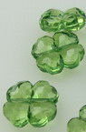 Trifoi de cristal mărgele 12x5 mm gaură 1,5 mm verde închis - 50 grame ~ 100 bucăți