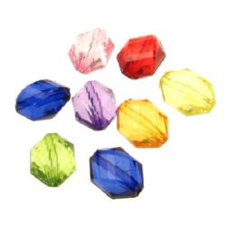 Acrylic Flat Octagon Beads, Crystal Imitation, 11x8x7 mm, Hole: 1 mm, Transparent MIX -50 grams ~ 130 pieces