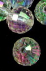 Мънисто кристал топче 12 мм фасетирано прозрачно дъга -20 грама ~20 броя