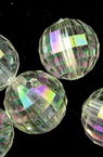 Мънисто кристал топче 14 мм дупка 2.5 мм фасетирано прозрачно дъга -20 грама ~12 броя