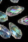 Acrylic Faceted Pendant for DYI Jewelry Making and Home Decor / Drop, 11x5 mm, Transparent RAINBOW -20 grams ~ 104 pieces