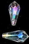 Acrylic Faceted Pendant for Handmade Accessories / Drop 17x8 mm, Transparent RAINBOW -20 grams ~ 48 pieces