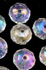 Plastic Crystal Imitation Bead / Washer, 8x6 mm, Hole: 1 mm, Transparent RAINBOW -20 grams ~ 96 pieces