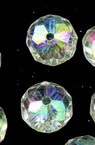 Мънисто кристал шайба 10x6 мм дупка 1 мм прозрачно ДЪГА -20 грама ~50 броя