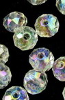 Faceted Washer Beads, Crystal Imitation for DYI and Craft Art, 6x5 mm, Hole: 1 mm, Transparent RAINBOW -20 grams ~ 250 pieces