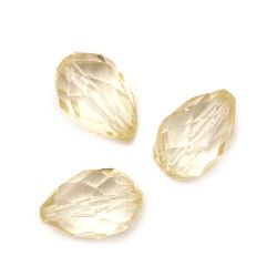 Transparent Acrylic Faceted Bead / Drop, 18x12x11 mm, Hole: 1.2 mm,  Gold -50 grams ~ 35 pieces