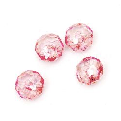Margele de cristal abacus 8x6 mm gaură 1 mm  roz -50 grame ~ 240 bucăți