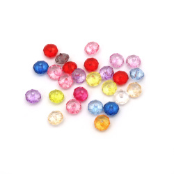 Acrylic Faceted Abacus Bead, Crystal Imitation, 8x6 mm, Hole: 1 mm, MIX -50 grams ~ 240 pieces