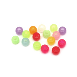 Glowing Cylindrical Beads, 9x6 mm, Hole: 4 mm, MIX - 20 grams ~ 75 pieces