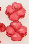Transparent Plastic Beads crystal clover 12x11x6 mm hole 15 mm red -50 grams ~ 85 pieces
