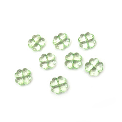 Χάντρα απομίμηση κρύσταλλο τριφύλλι 18x5 mm τρύπα 1 mm πράσινο - 50 γραμμάρια -45 τεμάχια