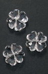 Crystal bead in the shape of a clover, 18x5 mm, hole 2 mm, transparent - 50 grams, ~42 pieces