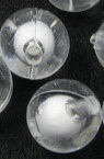 Margele  bilă de bază albă 12x12 mm orificiu 2 mm transparent -50 grame ~ 60 bucăți