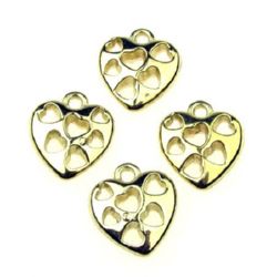 Pandantiv forma Inimă 20x18x6 mm gaură 2 mm CCB -12 bucăți -10 grame