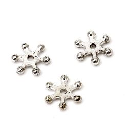 CCB Snowflake Bead for DYI and Craft Art, 15x3 mm, Hole: 1.5 mm, Silver -20 grams ± 120 pieces