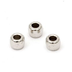 Butoi CCB margele 8x6 mm gaură 3,5 mm culoare argintiu -20 grame