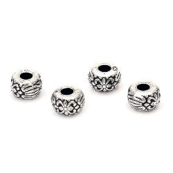 Plastic Washer Bead with Metal Coating for Jewelry Making, 10x7 mm, Hole: 4 mm, Old Silver -20 grams ~52 pieces