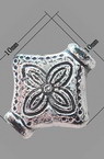 Plastic Rhombus Bead with Metal Coating, 10x10x4 mm, Hole: 1.5 mm, Old Silver -50 grams ~ 300 pieces