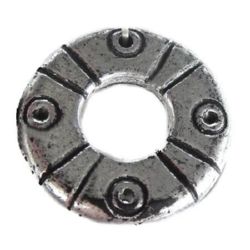 Șaibă metalică  margele gaură de 24x4 mm 2 mm culoare argintiu -50 grame ~ 34 bucăți