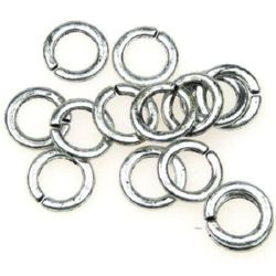 Metallized Plastic Ring, 2x12 mm, Silver -50 grams
