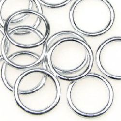 Metallized Plastic Ring, 2x21 mm, Silver -20 grams
