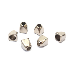 CCB Cord Ends 10.5x10 mm, Hole: 4.5 mm, Silver Color - 20 pieces