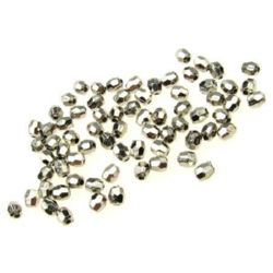 Margele CCB romb 4x4 mm gaură 1 mm culoare argintiu -20 grame