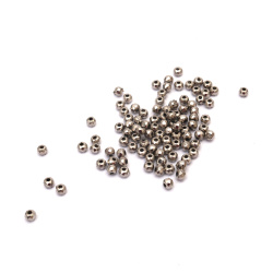 Faceted CCB Ball Bead / 4 mm,  Hole: 1 mm / Silver - 20 grams ~ 520 pieces
