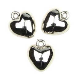 CCB Heart Pendant, 14x17 mm, Hole: 2 mm - 20 grams ~ 22 pieces