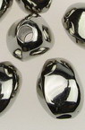 Oval CCB  Bead, 10x11x13 mm, Hole: 3 mm, Silver - 20 grams ± 28 pieces
