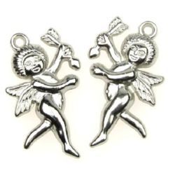 CCB Pendant / Cupid, 24x14x3 mm, Hole: 2 mm, Silver -20 grams ~ 60 pieces