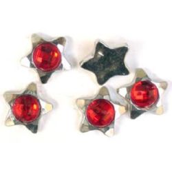 CCB Faceted Star Bead with Crystal, 16 mm -10 pieces