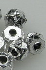 Margele abac metalic 6x4 mm gaură 1 mm culoare alb -50 grame ~ 640 bucăți