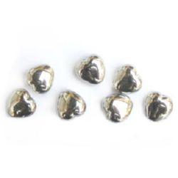 CCB Heart Bead, 14x13 mm, Hole: 1.5 mm, Silver -10 pieces
